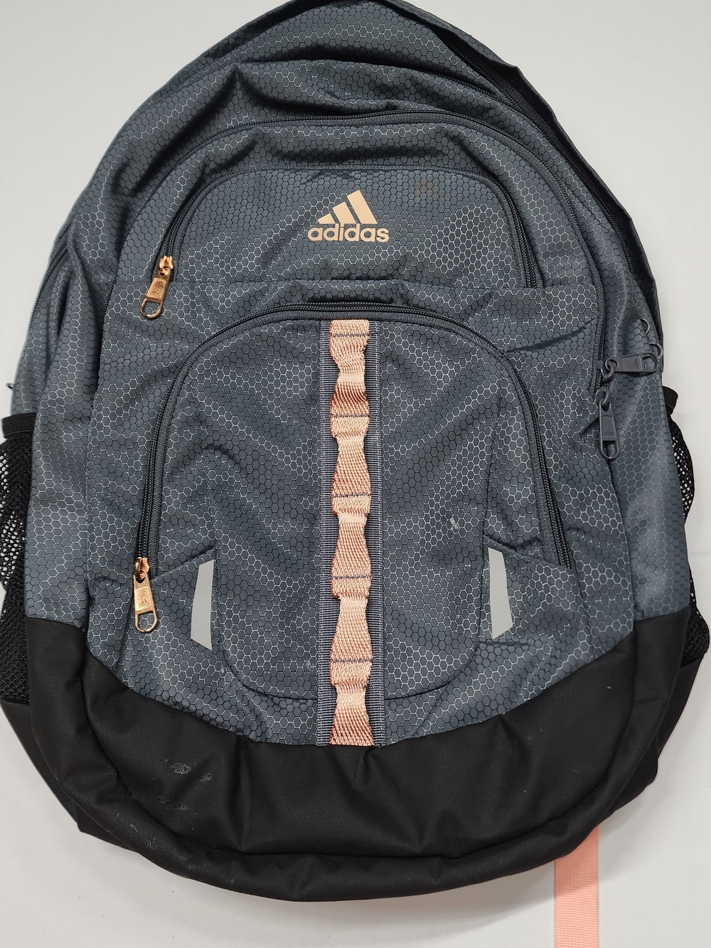 Adidas Prime V Unisex Backpack Grey And Pink With Laptop Compartment